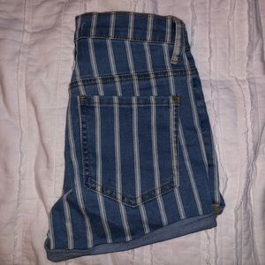 PacSun striped jean shorts